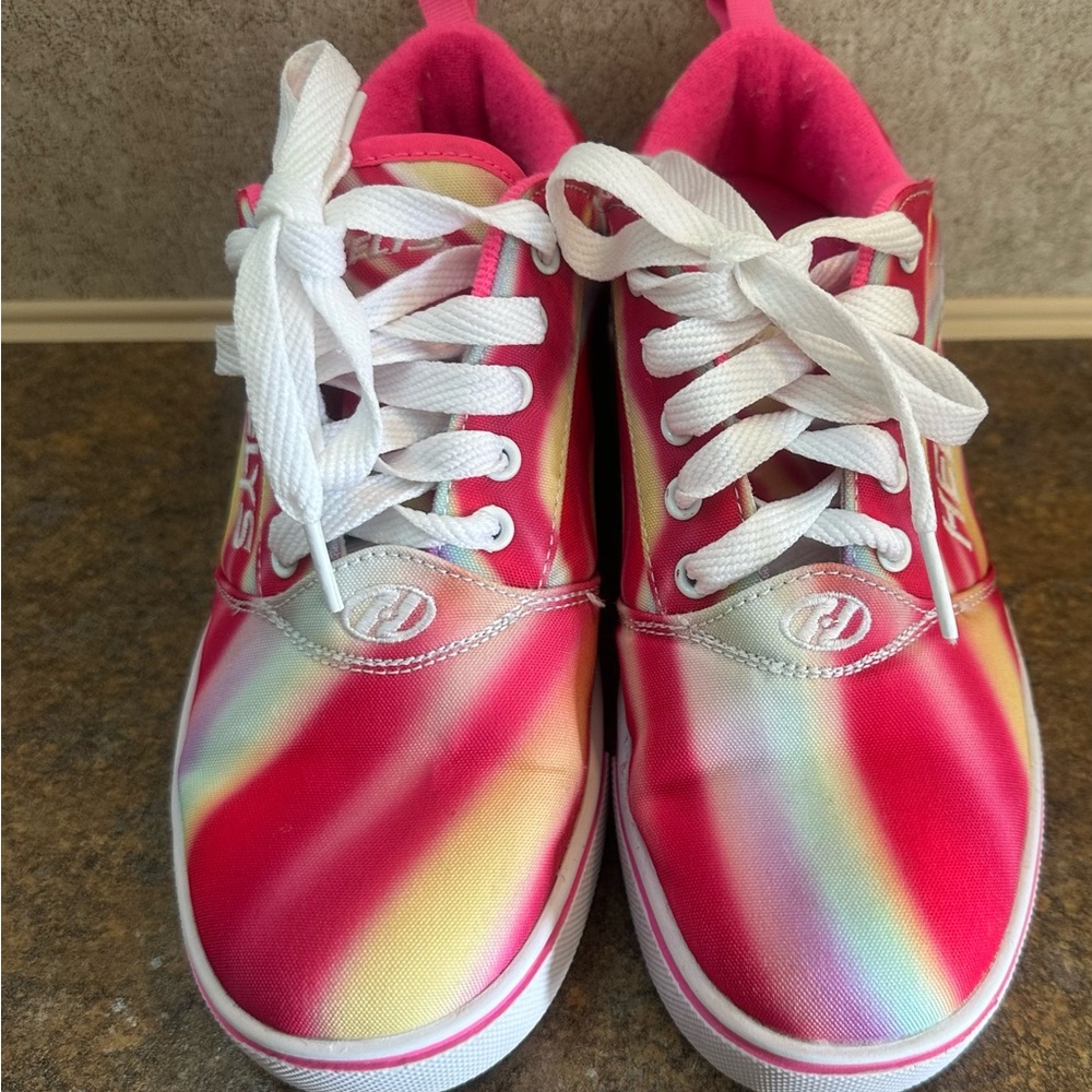 Heelys Pink Rainbow Tie-Dye Sneakers with White Laces